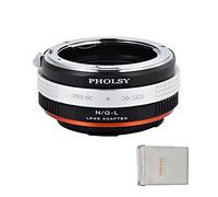 PHOLSY Adaptador Montura Manual para Objetivos Nikon F(G) y Cámara Leica L | Compatible con Objetivos Nikon F (G-Type) y Cuerpo de Cámara Leica L con Apertura Anillo de Control, Nikno F a L, Nikon G a L
