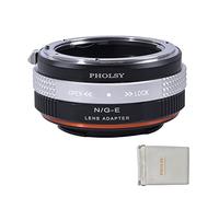 PHOLSY Adaptador Objetivos Montura con Apertura Anillo de Control Compatible con Objetivos Nikon F (G-Type) y Cuerpo de Cámara Sony E Montura, tipo NEX