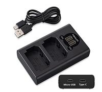 PHOLSY Cargador Batería Doble/Pantalla LED/USB para Batería Sony NP-FZ100 Compatible con a1, a9M2, a9, a7SM3, a7RM4A, a7RM4, a7RM3A, a7RM3, a7C, a7M4, a7M3, a6600 Reemplazar BC-QZ1