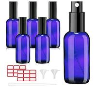Phomanttonary 6 Piezas 30ml Botellas de Spray Pulverizador de vidrio Azul para Aceite Esencial, Aromaterapia, Perfume, Limpieza y Viaje, recargable y reutilizable