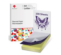 Phomemo 100 Hojas Papel Transfer Tattoo,A4 Papels Hectografico Tatuaje,Papel de Transferencia Térmica Tatuaje Compatible con M08F TP81 TP83 TP88 Stencil Tattoo Transfer Machine