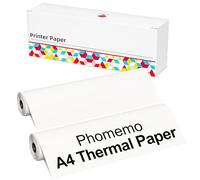 Phomemo 2 rollos de papel para impresora térmica - Papel tamaño carta A4 210 mm x 6,5 m (8,27 x 256 pulgadas), compatible con Phomemo M08/P831/M832/M833/M834 Impresora portátil A4, para viajes, hogar