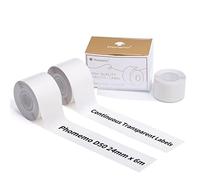Phomemo 3 rollos de cinta adhesiva térmica transparente de 24 mm, 0,94" x 236 1/8" (24 mm x 6 m), adecuado para organización del hogar, oficina, almacenamiento, escuela, fecha, 3 rollos