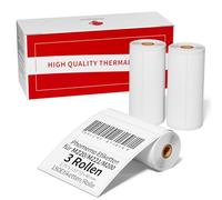 Phomemo 3 Rollos de Etiquetas para Impresora Térmica M221/M220/M200, 70mm x 40 mm para Códigos de Barras, Direcciones, Correo Directo, Sellos, Etiquetas Comerciales y Domésticas, Negro sobre Blanco