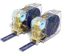 Phomemo A30 P15 Cinta de Transferencia Térmica Exclusiva, Cinta de Seda para Envoltura de Regalos, Ramos de Boda, DIY, Decoración de Fiestas, 12mm*5m, 2 Rollos, Fondo Azul Oscuro, Letras Doradas