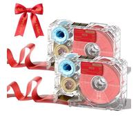 Phomemo A30 P15 Cinta de Transferencia Térmica Exclusiva, Cinta de Seda para Envoltura de Regalos, Ramos de Boda, DIY, Decoración de Fiestas, 12mm*5m, 2 Rollos, Fondo Rojo, Letras Doradas