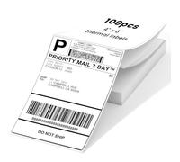 Phomemo Etiqueta térmica de envío directo, etiquetas plegables en abanico de 4 x 6 pulgadas, 500 piezas, adhesivo permanente, etiquetas térmicas de franqueo de grado comercial, color rosa
