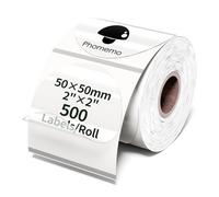 Phomemo Etiqueta Térmica Transparente 50x50mm,Etiquetas Redondas Transparentes para Impresora Térmica D520BT,Compatible con Munbyn,Zebra,Jadens,Nelko,Itari y Otras Impresoras con Papelera(500Etiquetas