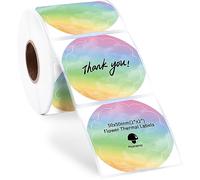 Phomemo Etiquetas Térmicas Redondas Para Impresora 50x50mm,Autoadhesivas Flor Arco Iris,Cree Etiquetas de Agradecimiento,etc.Compatible con Varios Tamaños de Impresora(500 etiquetas/rollo)