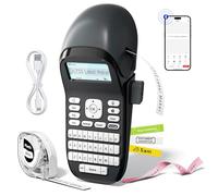 Phomemo Impresora de etiquetas LT12, dispositivo portátil Bluetooth de mano autoadhesivo con teclado QWERTZ y fácil edición de texto, ideal para la oficina o el hogar, color gris