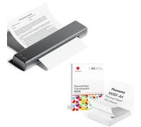 Phomemo Impresora Portátil A4 M08F Gris con 100 Hojas De Papel Térmico A4 Plegado, Impresora Móvil Bluetooth Sin Cables para Viajes, Coche, Oficina Y Hogar