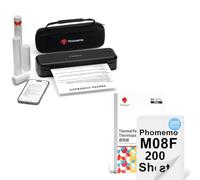 Phomemo Impresora portátil M834 y 200 Hojas de Papel térmico A4
