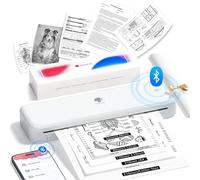 Phomemo Impresora Portátil Termossensible sin Tinta A4 300DPI - M834 Blanco | Bluetooth Inalámbrico Compatible con iOS y Android, Impresora Pequeña A4 para Viajes, Trabajo y Hogar, 2600 mA