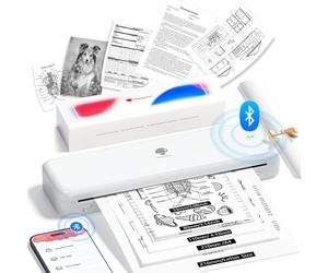 Phomemo Impresora Portátil Termossensible sin Tinta A4 300DPI - M834 Blanco | Bluetooth Inalámbrico Compatible con iOS y Android, Impresora Pequeña A4 para Viajes, Trabajo y Hogar, 2600 mA