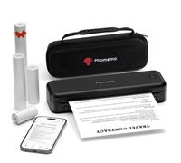 Phomemo M834 Impresora Termica A4, Impresora Portatil Inalambrica, Conexión de Smartphone por Bluetooth, Admite Papel Térmico A4, con Maletín de Transporte y 4 Rollos de Papel Térmico, Negro