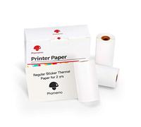 Phomemo M02/M02Pro/M02S/M03/M03AS/M04S/M04AS Papier, Printable Sticker Paper, Black on White, 50mmx3.5m, Diameter 30mm, 3 Rolls