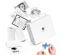 Phomemo M02 Mini Impresora con 3 Rollos de Etiquetas, Impresora de Bolsillo para Smartphone, Adhesivo Bluetooth Impresora Térmica para Estudio, Notas, Imágenes, Fotos, Diarios