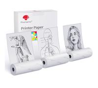 Phomemo M02 Papel Autoadhesivo Papel Térmico Blanco, 50 mmx3,5 m, 3 Rollos