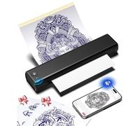 Phomemo M08F Impresora Tattoo Termocopiadora Impresora Máquinas de Tatuaje con 10pcs Termocopiadora Tatuaje Papel de Tatuaje Compatible con Teléfono Tablet PC para Artistas y Principiantes, Negro
