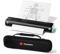 Phomemo M08F Impresora Inalámbrica Portátil Bluetooth Impresora Móvil Sin Tinta, Compatible con Formato A4, Impresora Térmica Compatible con Smartphone y Portátil,con 1 Custodia