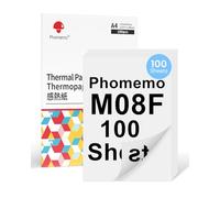 Phomemo M08F Papel Térmico Doble Cara A4 Compatible para Phomemo M08F M08D M832 M832D M833 M834 Q302 y Otras Impresoras Térmicas A4, 210x297mm Papel para Impresora M08F, 100 Hojas