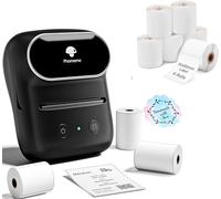 Phomemo M108 Etiquetadora Caja de Regalo con 9 Rollos de Etiquetas, Impresora de Etiquetas Adhesivas Bluetooth térmica portátil, para Uso en la Oficina, códigos de Barras, pequeñas Empresas, Tiendas
