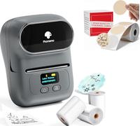 Phomemo M110 Etiquetadora Caja de Regalo con 4 Rollos de Etiquetas, Impresora de Etiquetas Adhesivas Bluetooth térmica portátil, para Uso en la Oficina, códigos de Barras, pequeñas Empresas, Tiendas