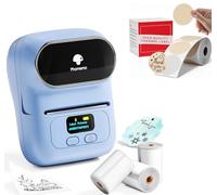 Phomemo M110 Etiquetadora Caja de Regalo con 4 Rollos de Etiquetas, Impresora de Etiquetas Adhesivas Bluetooth térmica portátil, para Uso en la Oficina, códigos de Barras, pequeñas Empresas, Tiendas