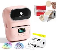 Phomemo M110 Etiquetadora con 2 Rollos de Etiquetas, Impresora de Etiquetas Adhesivas Bluetooth térmica portátil, para Uso en oficinas, códigos de Barras, pequeñas Empresas, Tiendas