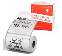 Phomemo M110 Etiquetas redondas transparentes autoadhesivas para impresoras de etiquetas Phomemo M110/M220/M221/M200/M120/M100/M108/M150/M250/M260 40 x 40 mm (1.57" x 1.57"), 200 etiquetas/rollo