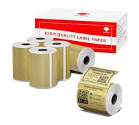 Phomemo M110 M120 M200 M220 M108 M100 M221 Etiquetas térmicas de 40 mm*30 mm, etiquetas rectangulares, brillo dorado, 6 rollos (1380 etiquetas)