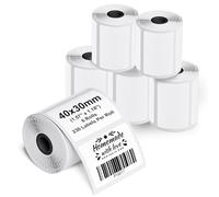 Phomemo M110/M220/M221/M200/M120 Etiqueta autoadhesiva papel de etiqueta térmica 1.57"x1.18" (40x30 mm), para Impresoras de etiquetas Phomemo M110/M221/M120/M200/M220,230 por Rollo(6 Rollos)