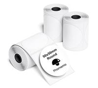 Phomemo M110/M220/M221/M200/M120 Etiquetas autoadhesivas redondas papel térmico 1,97" x 1,97" (50x50 mm) para impresoras de etiquetas Phomemo M110/M221/M120/M200/M220 (140 por rollo, 3 rollos).