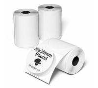 Phomemo M110/M220/M221/M200/M120 Etiquetas autoadhesivas redondas papel térmico 30x30 mm (1,18" x 1,18") para impresoras de etiquetas Phomemo M110/M221/M120/M200/M220 (200 por rollo, 3 rollos).