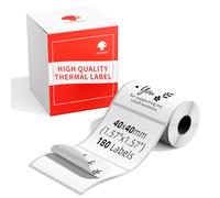 Phomemo M110/M220/M221/M200/M120/M100/M108/M150/M250/M260 Etiquetas autoadhesivas multifuncionales, 40 x 40 mm Papel de etiquetas térmicas para impresoras de etiquetas Phomemo, 180 etiquetas por rollo