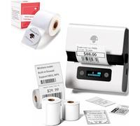 Phomemo M221 Etiquetadora Caja de Regalo con 4 Rollos de Etiquetas, Impresora de Etiquetas Adhesivas Bluetooth térmica portátil, para Uso en la Oficina, códigos de Barras, pequeñas Empresas, Tiendas