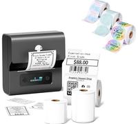 Phomemo M221 Etiquetadora Caja de Regalo con 6 Rollos de Etiquetas, Impresora de Etiquetas Adhesivas Bluetooth térmica portátil, para Uso en la Oficina, códigos de Barras, pequeñas Empresas, Tiendas