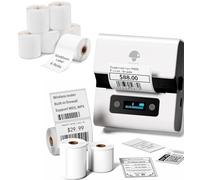 Phomemo M221 Etiquetadora Caja de Regalo con 9 Rollos de Etiquetas, Impresora de Etiquetas Adhesivas Bluetooth térmica portátil, para Uso en la Oficina, códigos de Barras, pequeñas Empresas, Tiendas