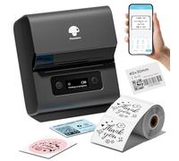 Phomemo M221 Etiquetadora Portátiles, Impresora de Etiquetas Autoadhesivas térmica Bluetooth para Empresas, Código qr, Logotipo, Comercio minorista, Correo, Compatible con Smartphones y PC, Gris