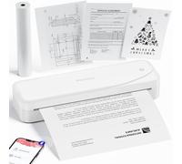 Phomemo M833 Impresora Termica Portatil A4, 300DPI Impresora Portatil Inalambrica Bluetooth para Coche, Oficina, Hogar, Impresora Móvil Sin Tinta,Compatible con Smartphones y Portátiles,Blanco