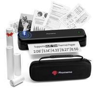 Phomemo M834 Impresora Termica A4, Impresora Portatil Inalambrica, Conexión de Smartphone por Bluetooth, Admite Papel Térmico A4, con Maletín de Transporte y 4 Rollos de Papel Térmico, Negro