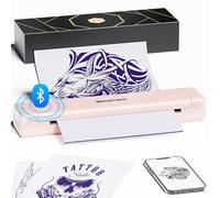 Phomemo Nueva Termocopiadora Tattoo TP81, Impresora Termica Tattoo Compatible con Smartphone y PC, Termocopiadora Tattoo para Tatuajes DIY con 10 Piezas de Papel de Transferencia de Tatuajes, Rosado