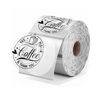 Phomemo Nuevo 2" redondo mate transparente etiquetas 500 etiquetas/rollo, compatible con MUNBYN, Phomemo, Polono impresora de etiquetas de 4 pulgadas, etiquetas térmicas autoadhesivas sin