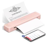 Phomemo P831 Impresora Térmica Portátil, 300 dpi Impresora Sin Tinta Compatible con iOS y Android, Impresora Monocromo para Viajar, Oficina, Admite Papel Normal A4, Rosado