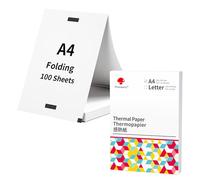 Phomemo Papel de Impresión Térmica A4, 210x297 mm, Papel de Impresión Térmica de Pliegue Continuo Compatible con la Impresora Portátil Phomemo M832/M834, para Viajes, Hogar, Foto, Contrato, 100 Hojas