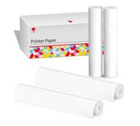 Phomemo Papel de Impresión Térmica A4 4 Rollos, 210x297 mm, Sin Bisfenol A, Compatible con Impresoras Portátiles Phomemo M832/M834, para Viajes, Hogar, Fotos, Facturas, Contratos, 20 Hojas/Rollo