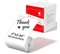 Phomemo Papel Para Impresora De Etiquetas Térmicas, Etiquetas De Envío Grandes Autoadhesivas,Para Impresora De Etiquetas M220 M250 M221 M421, 62x100mm, 80 Etiquetas/Rollo