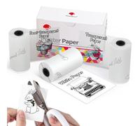 Phomemo Papel Térmico Adhesivo para Impresora Phomemo M02, M02PRO, M02S, M03, M03AS, M04S, M04AS, papel Térmico Blanco/Transparente/Semitransparente, 53 mm x 3,5 mm, 3 Rollos