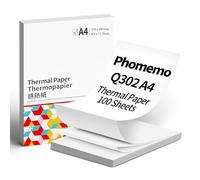Phomemo Papel térmico de 8.3 x 11.7 pulgadas, tamaño A4, papel térmico de retención a largo plazo de secado rápido, papel de impresora continua compatible con impresora térmica Phomemo Q302, 100 hojas