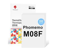 Phomemo Papel Térmico M08F A4 Compatible Con Phomemo M08F M08D M832 M832D M833 M834 Q302 y Otras Impresoras Portátiles A4, Papel de Impresora, 100 hojas